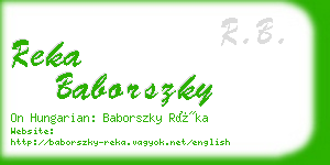 reka baborszky business card